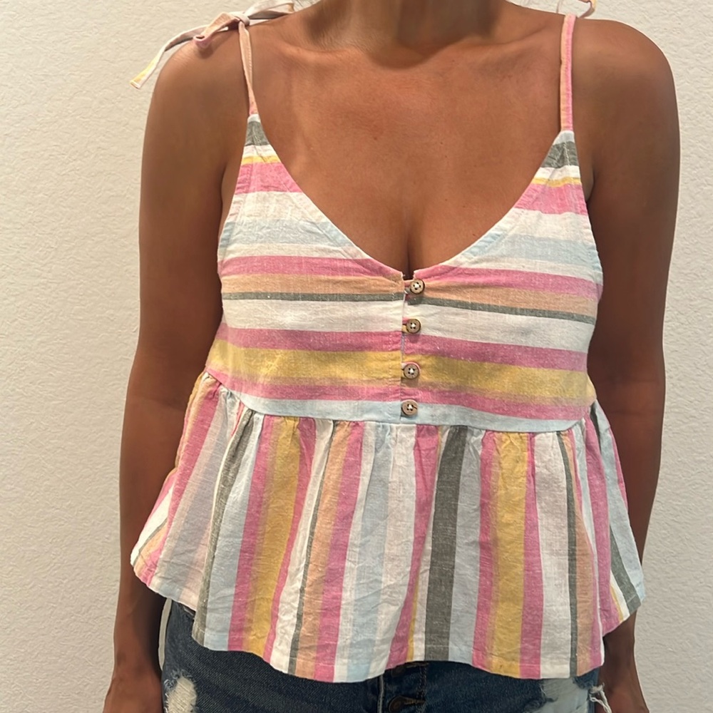 Roxy multicolored top with spaghetti straps